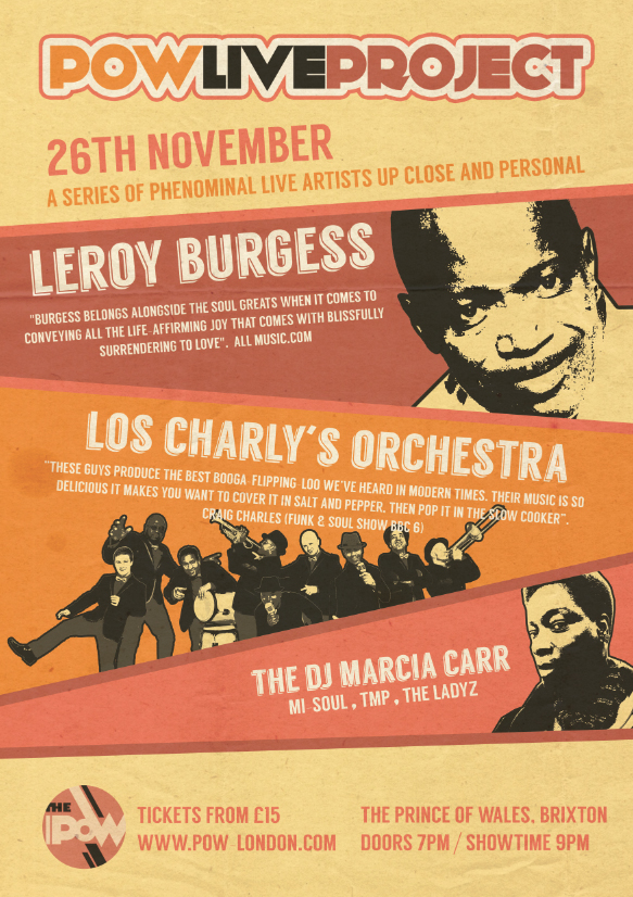 Los Charly’s Orchestra meet Leroy Burgess at the POW! Thursday 26th Nov